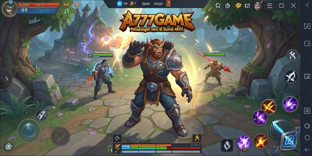 Tangkapan layar gameplay A777GAME dengan aksi seru dan karakter fantastis.