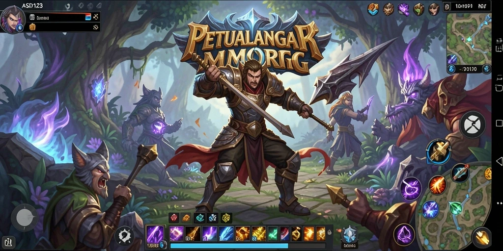Tampilan menarik dari gameplay ASD123 di dunia MMORPG.