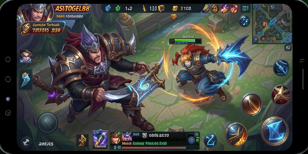 Tampilan gameplay ASIATOGEL88 yang menegangkan di arena MOBA.
