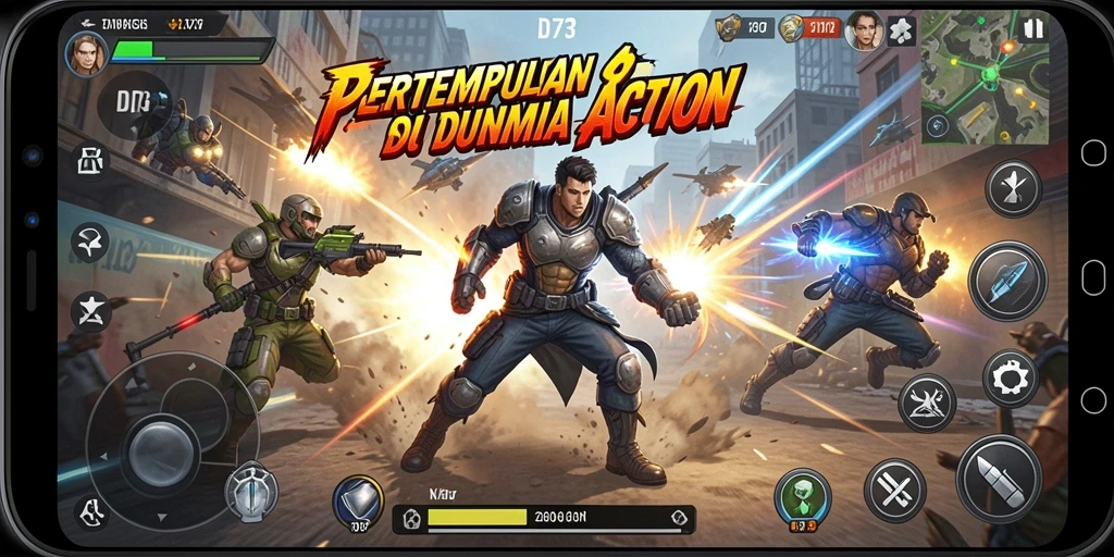 Tangkapan layar D73 menampilkan aksi pertempuran yang mendebarkan.