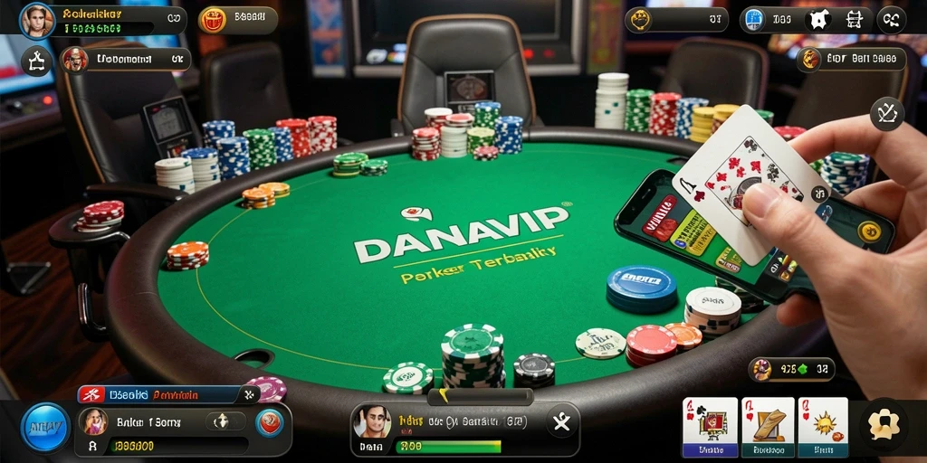 Screenshot gameplay Poker yang menarik dan interaktif di DANAVIP.
