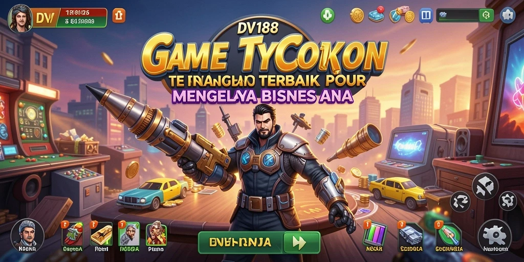 Screenshot gameplay DV188 menunjukkan aktivitas seru mengelola bisnis Tycoon.