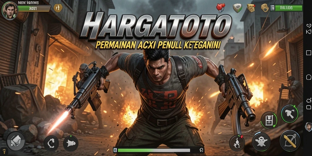 Tampilan gameplay menegangkan dari HARGATOTO saat menghadapi musuh.