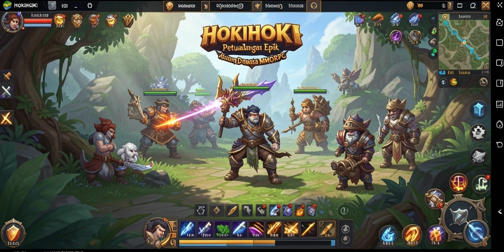 Tampilan antarmuka gameplay HOKIHOKI yang menakjubkan dan dinamis.