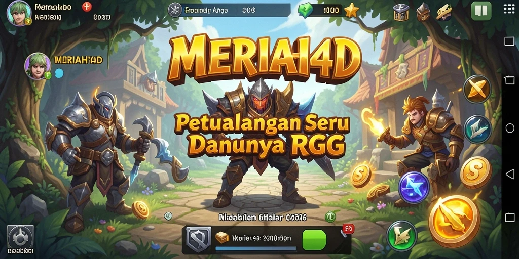Tampilan gameplay yang mendebarkan dalam MERIAH4D, menunjukkan aksi pertarungan melawan monster.