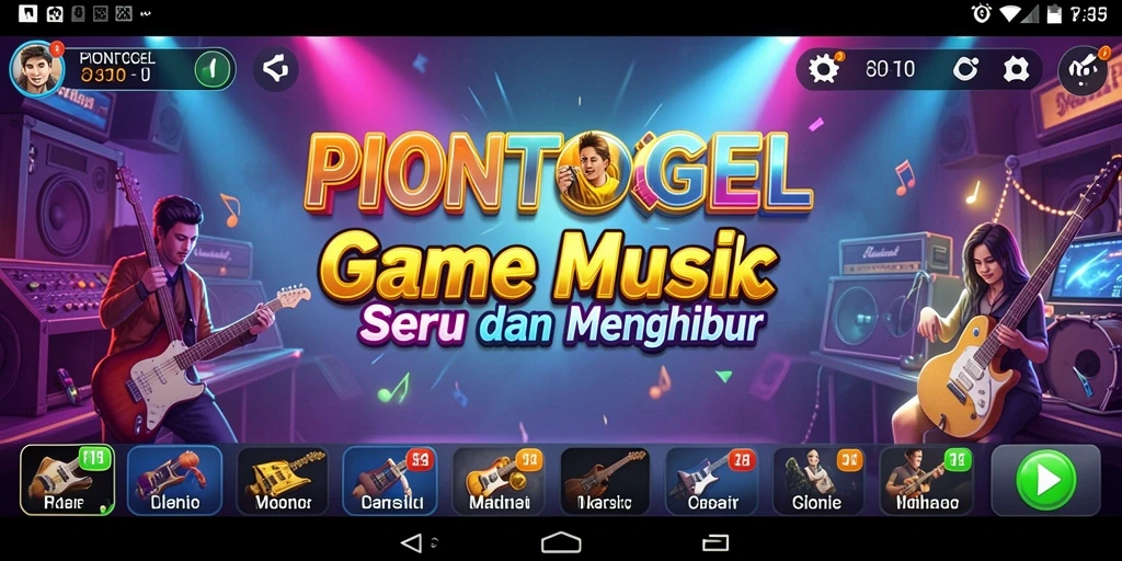 Tampilan gameplay PIONTOGEL dengan berbagai lagu menarik.