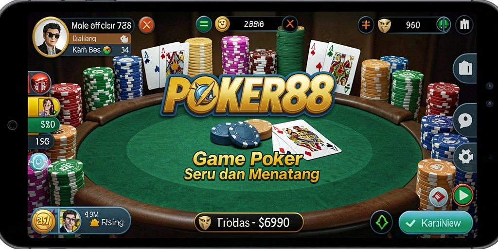 Tampilan gameplay POKER88 yang seru dan menantang.