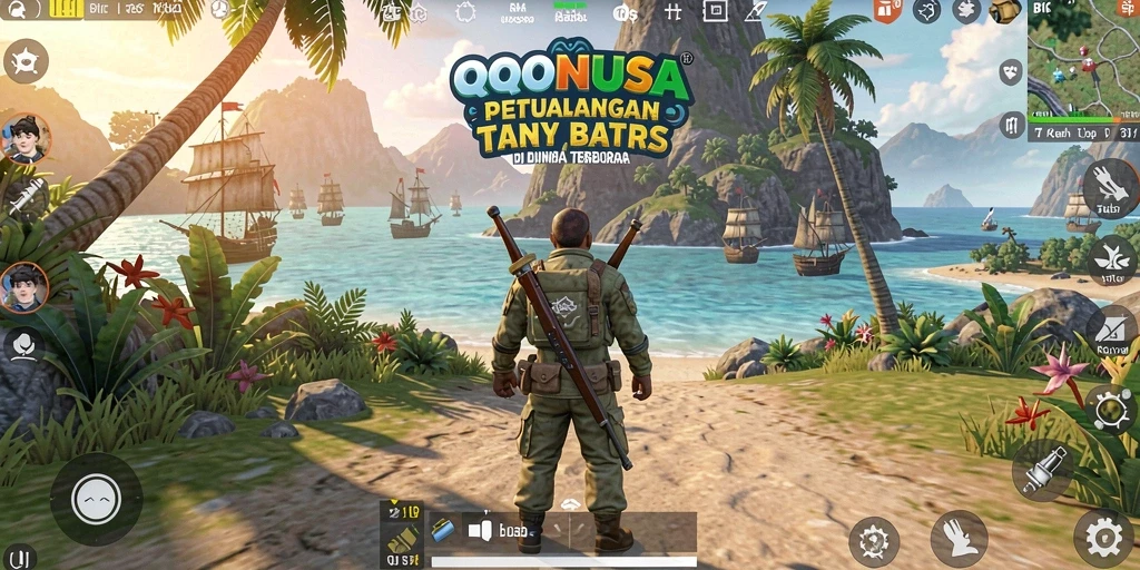 Screenshot QQNUSA menampilkan petualangan seru dalam dunia terbuka.