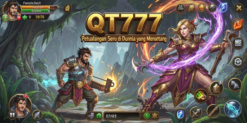 Gameplay QT777 menampilkan petualangan seru dan tantangan menarik.