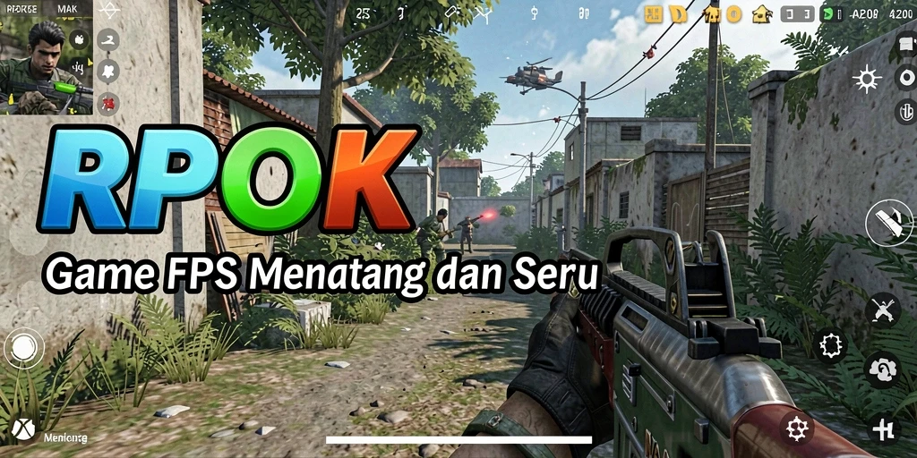 Tampilan gameplay RPOK menunjukkan aksi menembak intens.