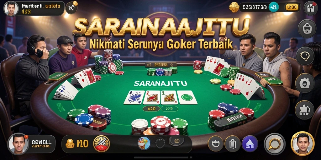 Tampilan screenshot game SARANAJITU dengan aksi Poker yang mendebarkan.