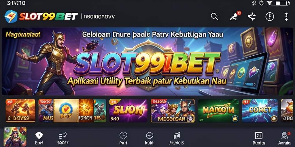 Screenshot utama SLOT99BET menampilkan antarmuka pengguna yang menarik dan fungsional.