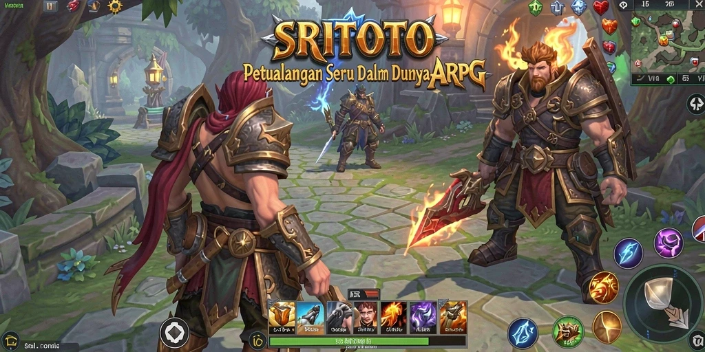 Screenshot gameplay SRITOTO dengan aksi pertarungan yang mendebarkan.