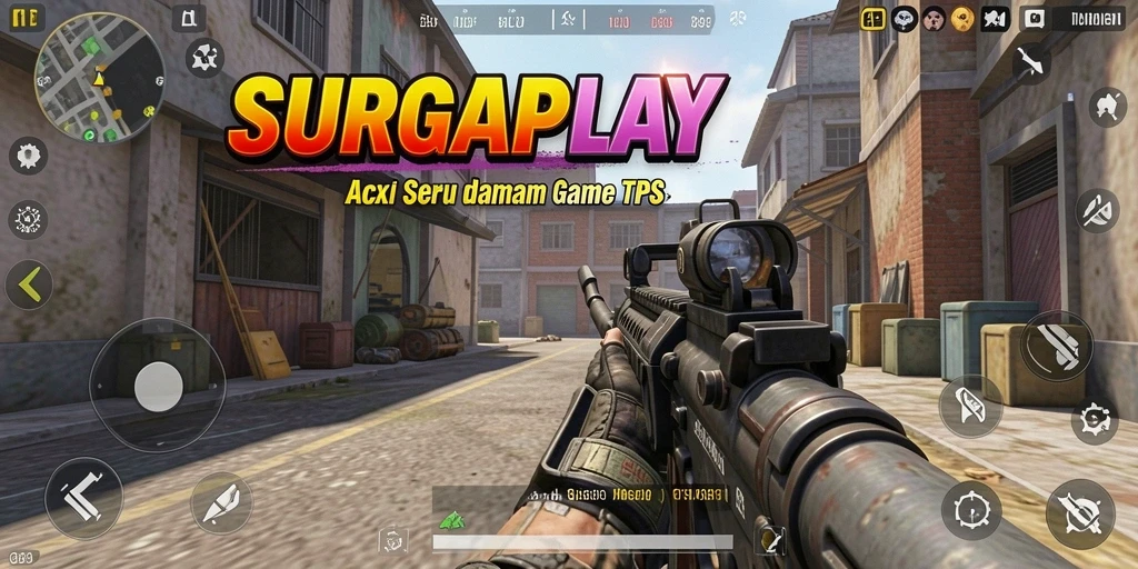 Screenshot gameplay SURGAPLAY yang menampilkan aksi seru di arena TPS.