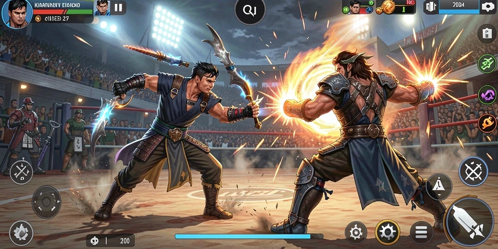 Tampilan gameplay mendebarkan dalam pertarungan epik di V21.
