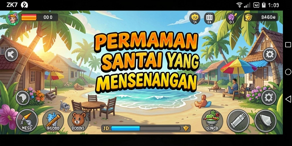 Tampilan gameplay ZK7 yang menarik dan penuh warna.
